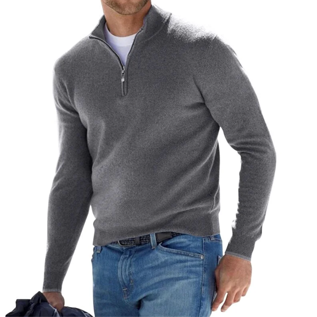 Ätherische Alpakawolke - Pullover mit halbem Reißverschluss