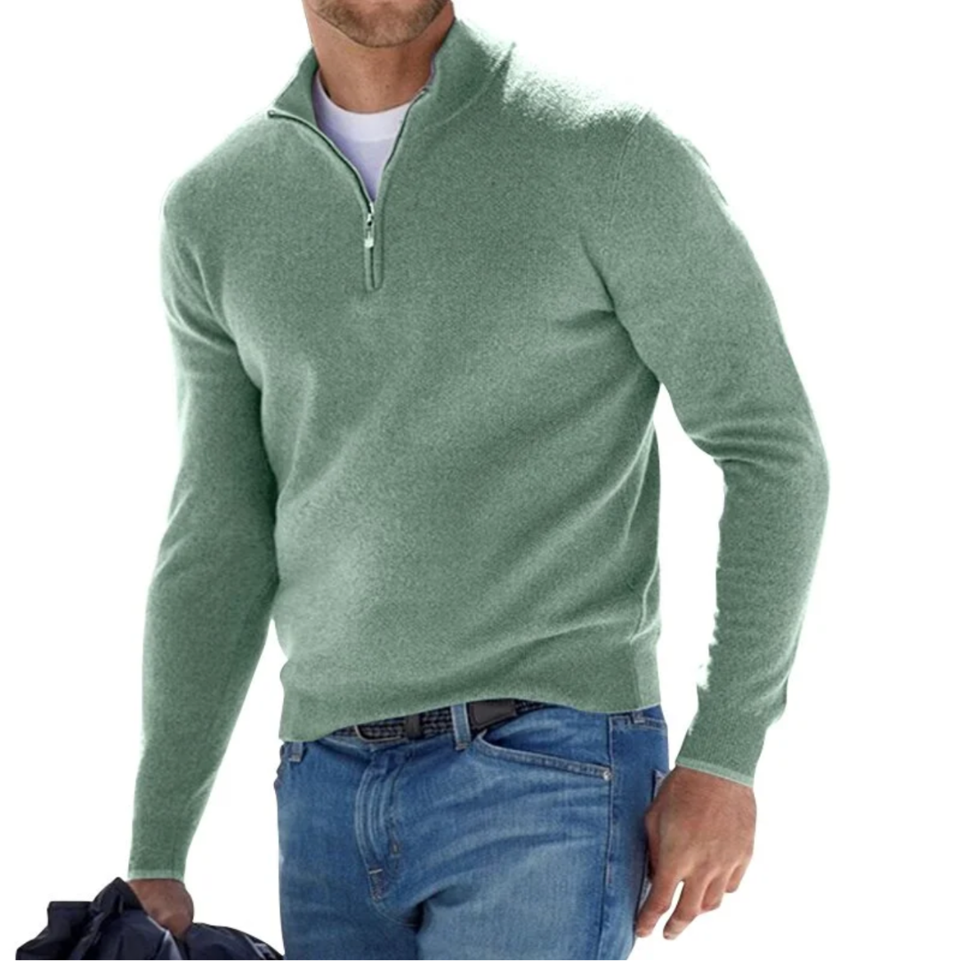 Ätherische Alpakawolke - Pullover mit halbem Reißverschluss